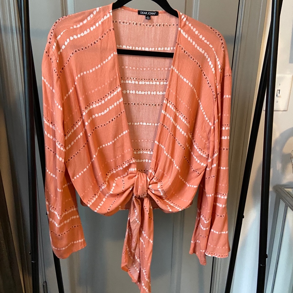 Cropped Tie Shirt/Blouse